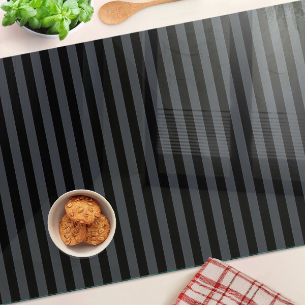 Glass kitchen board Vertical stripes in shades of gray