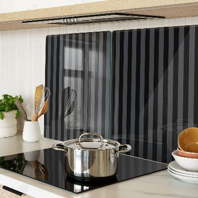 Glass kitchen board Vertical stripes in shades of gray