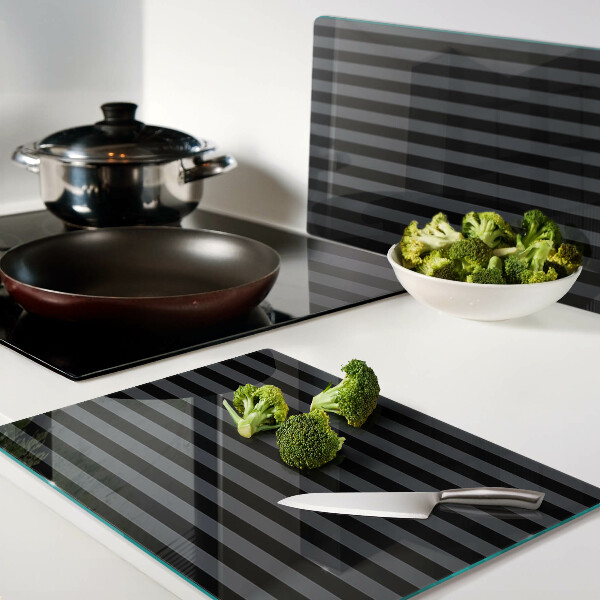 Glass kitchen board Vertical stripes in shades of gray