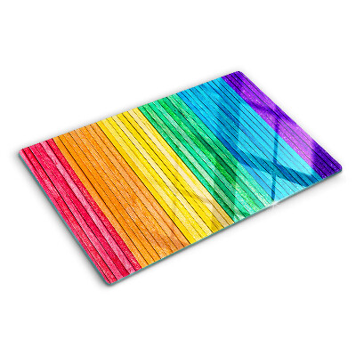 Chopping board Rainbow colored stripes