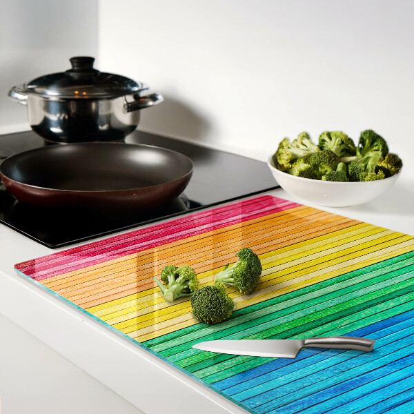 Chopping board Rainbow colored stripes