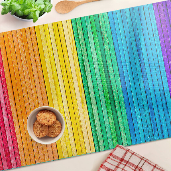 Chopping board Rainbow colored stripes