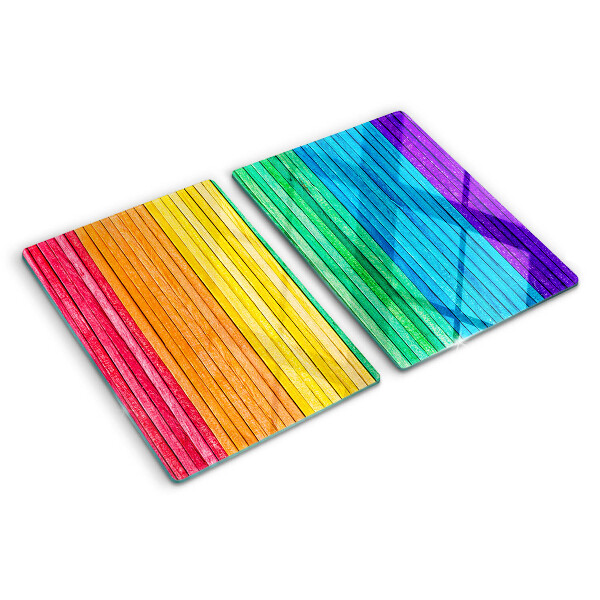 Chopping board Rainbow colored stripes