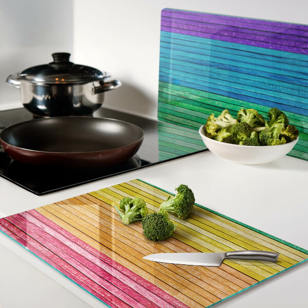 Chopping board Rainbow colored stripes