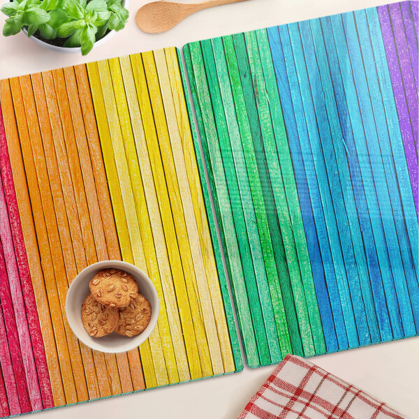 Chopping board Rainbow colored stripes