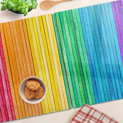 Chopping board Rainbow colored stripes