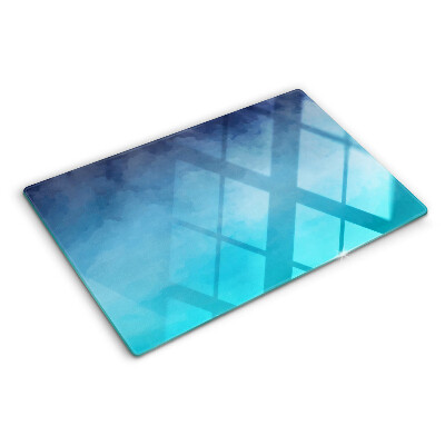 Chopping board glass Transparent fog in shades of blue