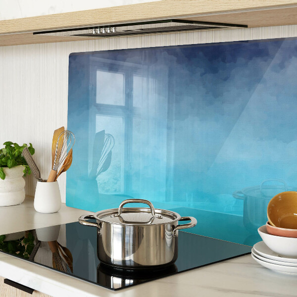 Chopping board glass Transparent fog in shades of blue