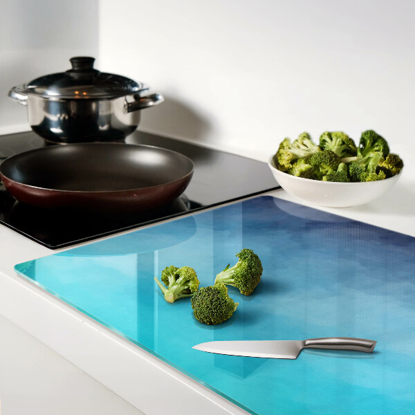 Chopping board glass Transparent fog in shades of blue
