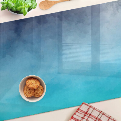 Chopping board glass Transparent fog in shades of blue