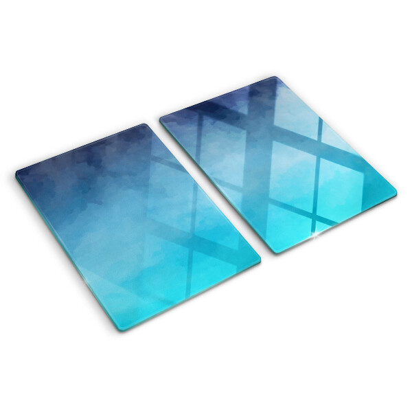 Chopping board glass Transparent fog in shades of blue