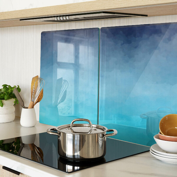Chopping board glass Transparent fog in shades of blue