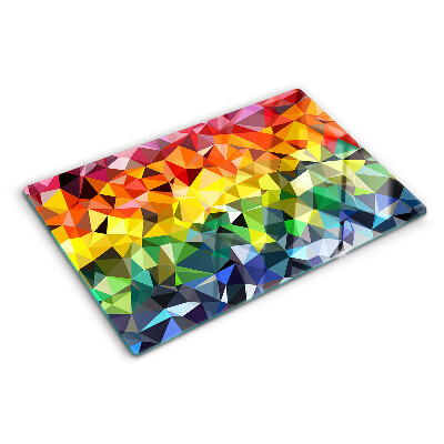 Glass chopping board Colorful mosaic of triangles
