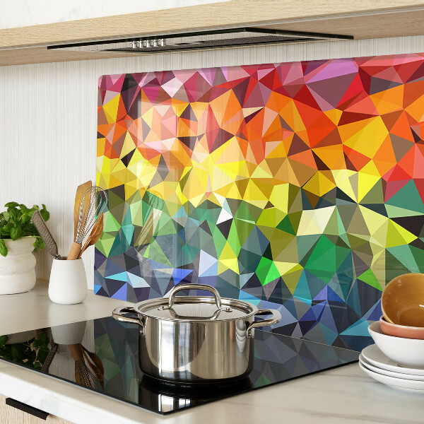 Glass chopping board Colorful mosaic of triangles