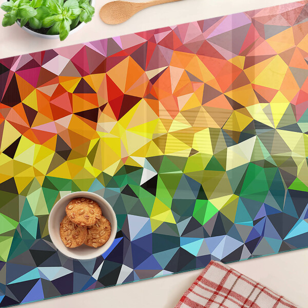 Glass chopping board Colorful mosaic of triangles