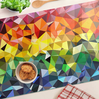 Glass chopping board Colorful mosaic of triangles