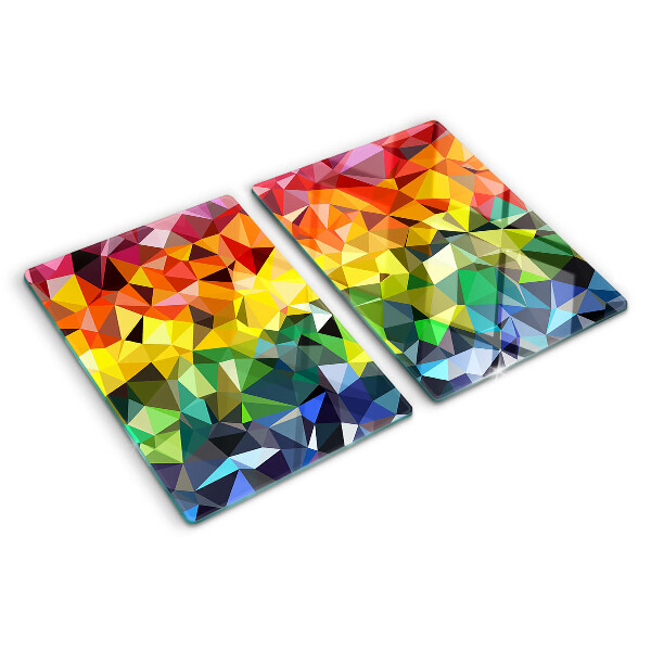 Glass chopping board Colorful mosaic of triangles