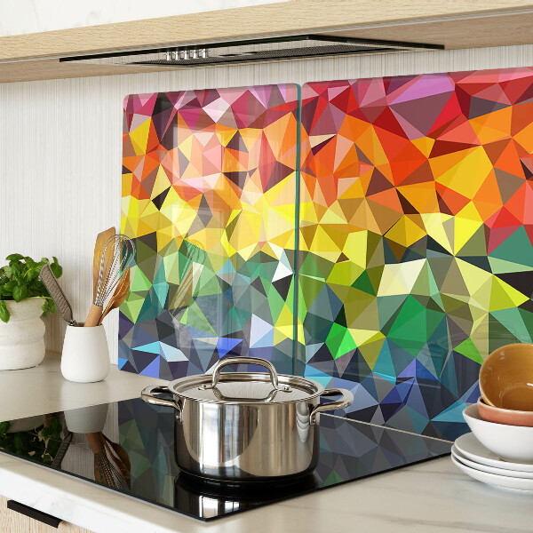 Glass chopping board Colorful mosaic of triangles