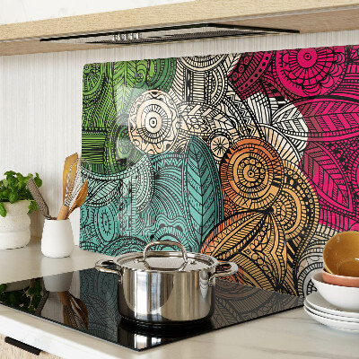 Chopping board Mandala motif with colorful patterns