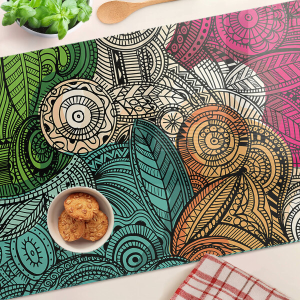 Chopping board Mandala motif with colorful patterns