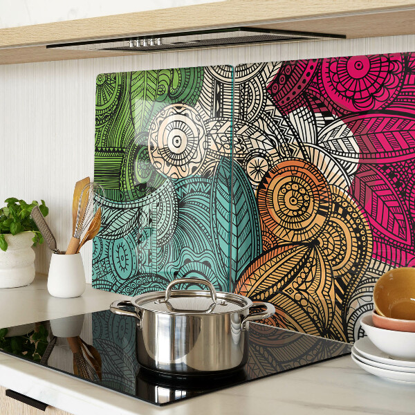 Chopping board Mandala motif with colorful patterns