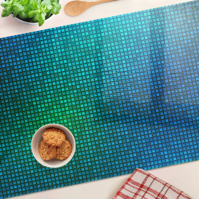 Chopping board glass Color gradient in shades of blue