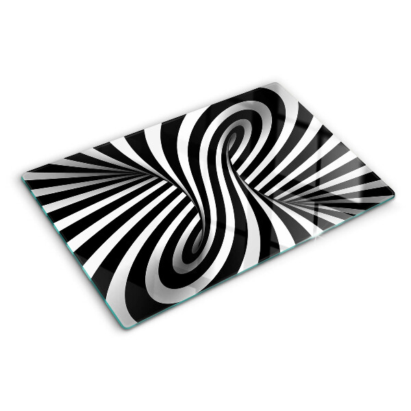 Cutting board Black and white spiral pattern