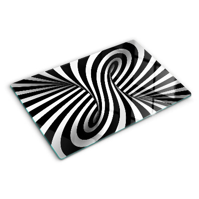 Cutting board Black and white spiral pattern