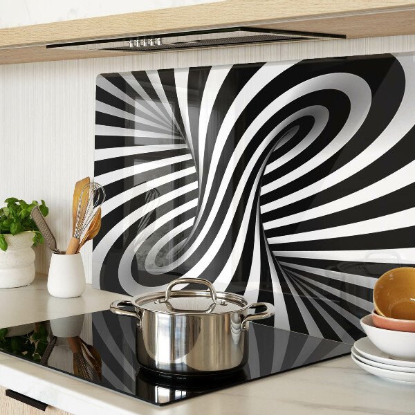 Cutting board Black and white spiral pattern