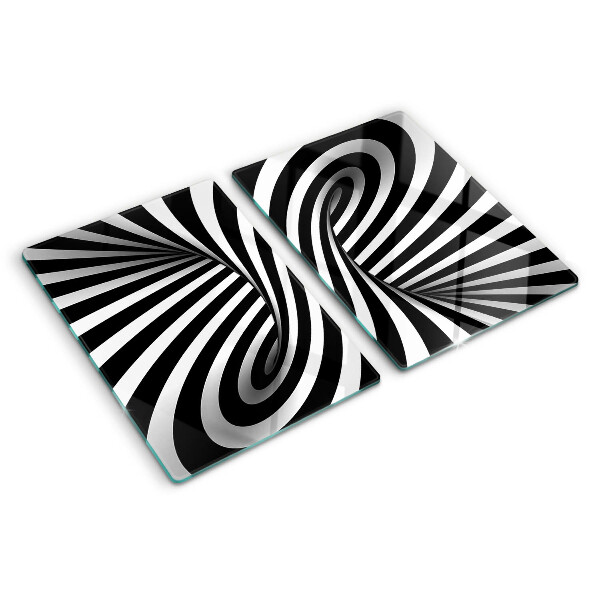 Cutting board Black and white spiral pattern