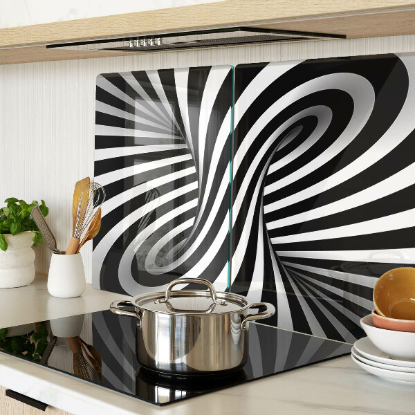 Cutting board Black and white spiral pattern