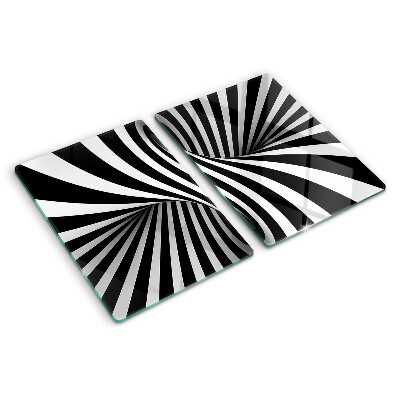 Glass chopping board Spiral pattern in black and white