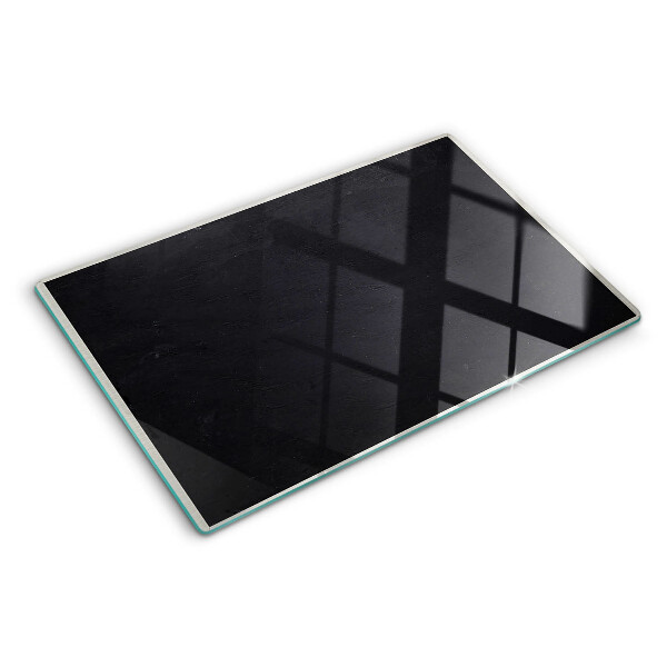 Glass kitchen board Black marble texture
