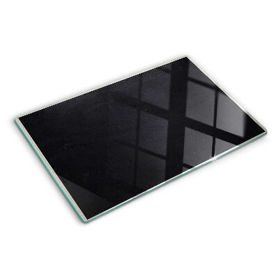 Glass kitchen board Black marble texture