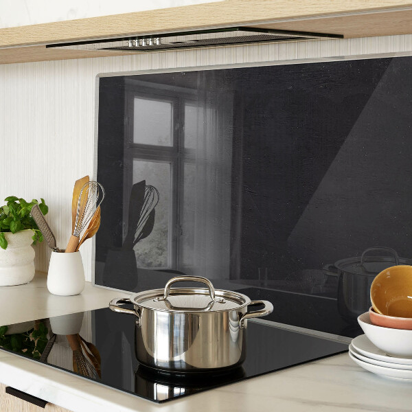 Glass kitchen board Black marble texture