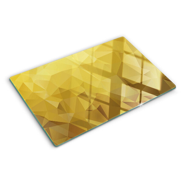 Glass cutting board Geometry in shades of gold