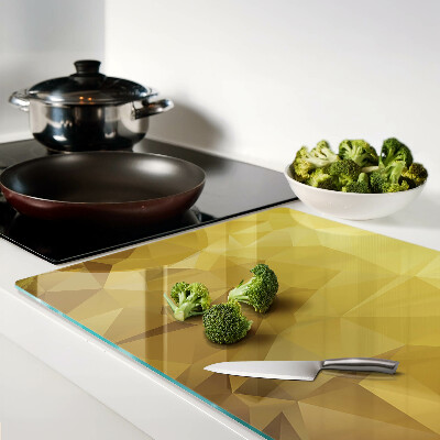 Glass cutting board Geometry in shades of gold