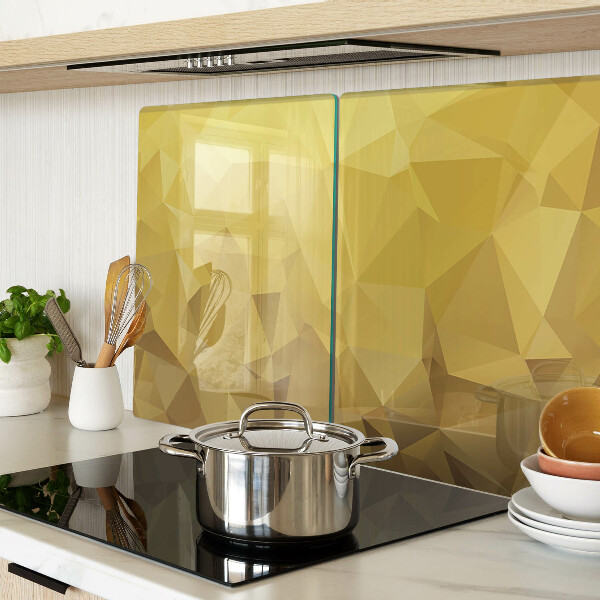 Glass cutting board Geometry in shades of gold