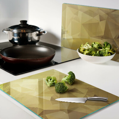 Glass cutting board Geometry in shades of gold