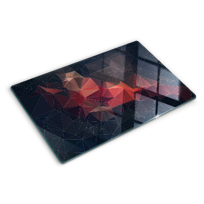 Glass kitchen board Abstract geometry in shades of red