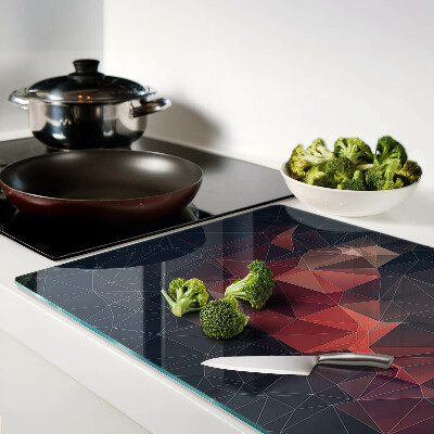 Glass kitchen board Abstract geometry in shades of red