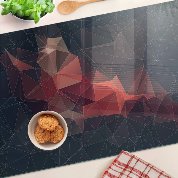 Glass kitchen board Abstract geometry in shades of red