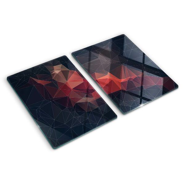 Glass kitchen board Abstract geometry in shades of red