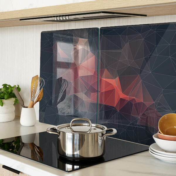 Glass kitchen board Abstract geometry in shades of red