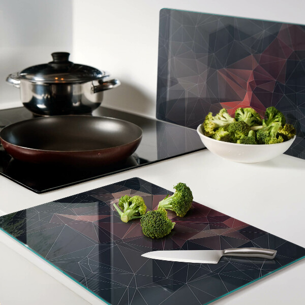 Glass kitchen board Abstract geometry in shades of red