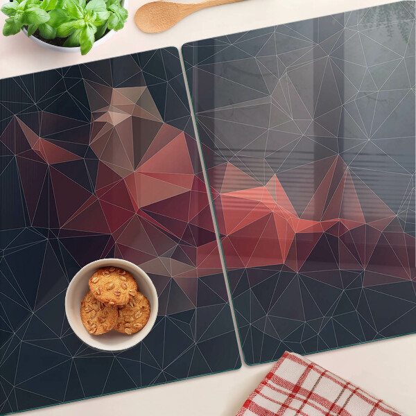 Glass kitchen board Abstract geometry in shades of red