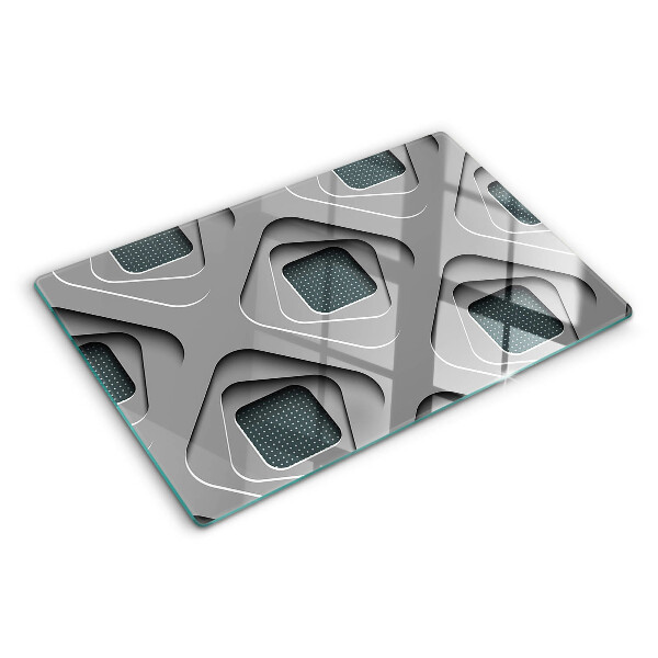 Glass kitchen board Geometric patterns in shades of gray