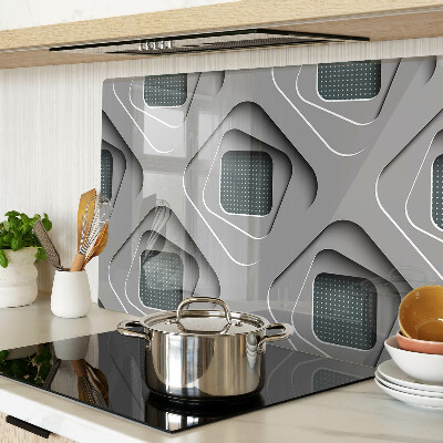Glass kitchen board Geometric patterns in shades of gray