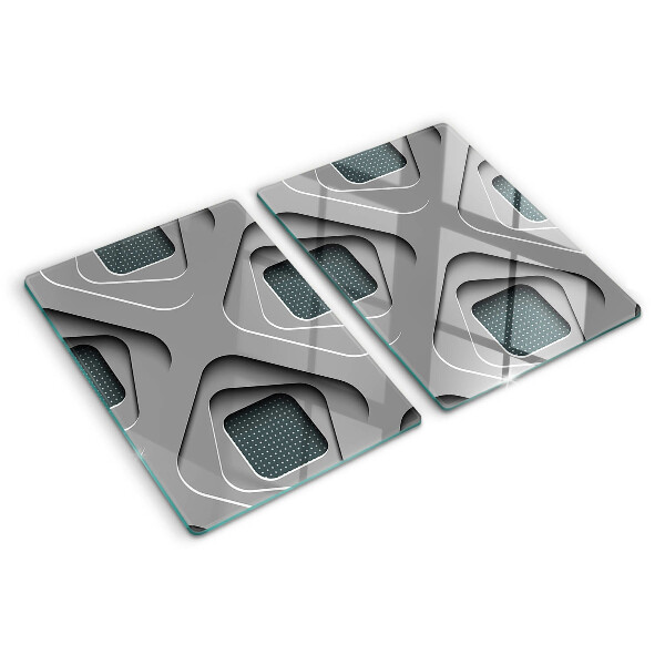 Glass kitchen board Geometric patterns in shades of gray