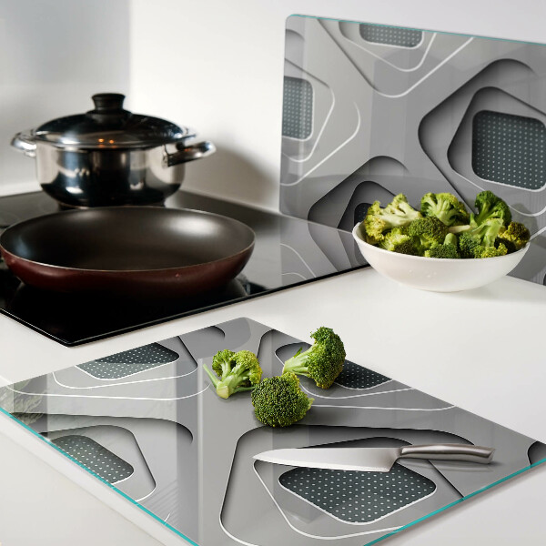 Glass kitchen board Geometric patterns in shades of gray